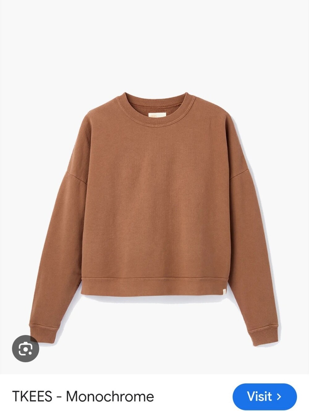 TKEES Women's Crewneck Sweatshirt in Chestnut Brown Size 1